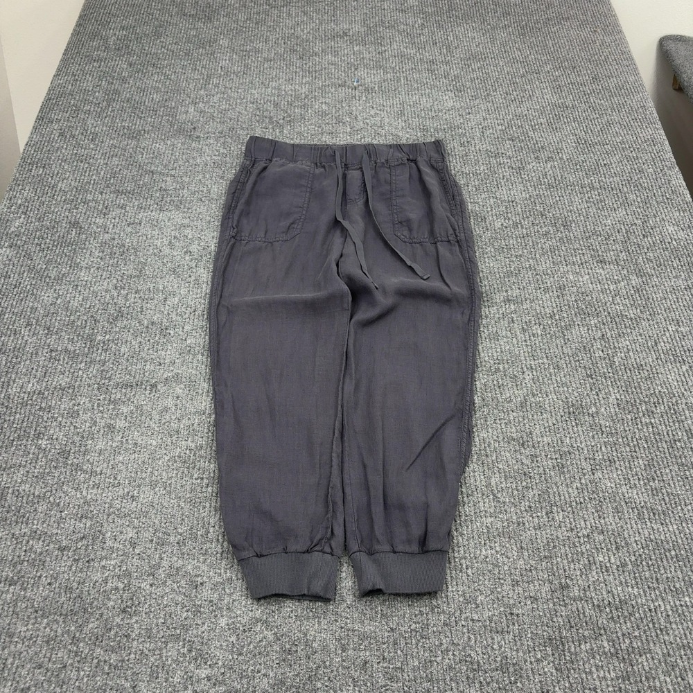 Caslon Joggers Womens PXS Gray Linen Elastic Waist Casual Loungewear Style